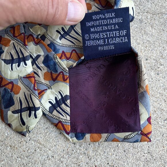 Jerry Garcia "Duck Worm Alarm" [1996] Collection 14 Silk Tie - Picture 6 of 7